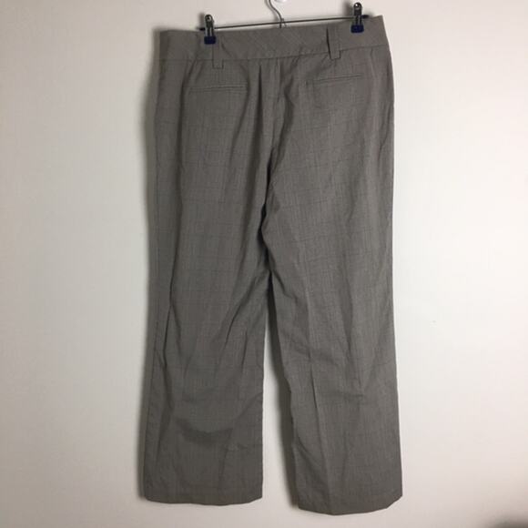AB Studio Plaid Wide Leg Dress Pants Gray 12 - Picture 8 of 10